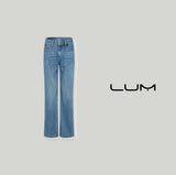 Long leg filter comes with contouring lines 90s nostalgic micro stretch wide-leg jeans