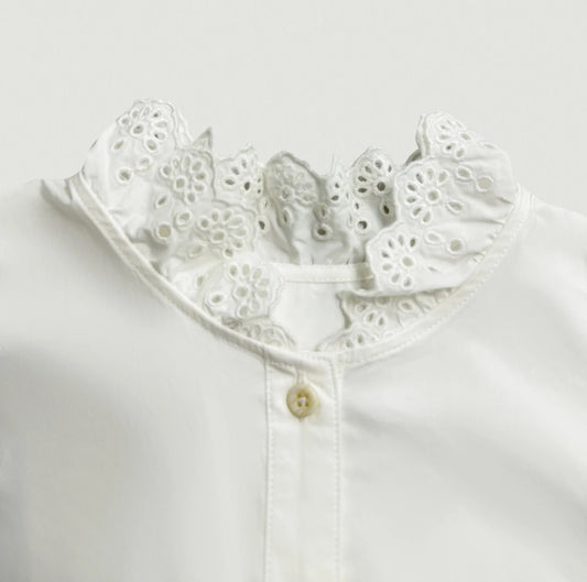 Christine Lovers South French Princess Embroidered lace air mercerized cotton French shirt