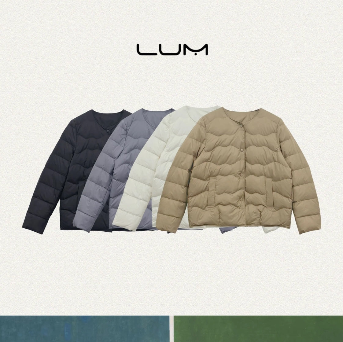 Light feather Hug Sporty fashion fold wear corrugated split round neck loose down jacket