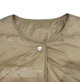 Light feather Hug Sporty fashion fold wear corrugated split round neck loose down jacket