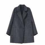 Stylish Long-Haired Alpaca Raglan Coat