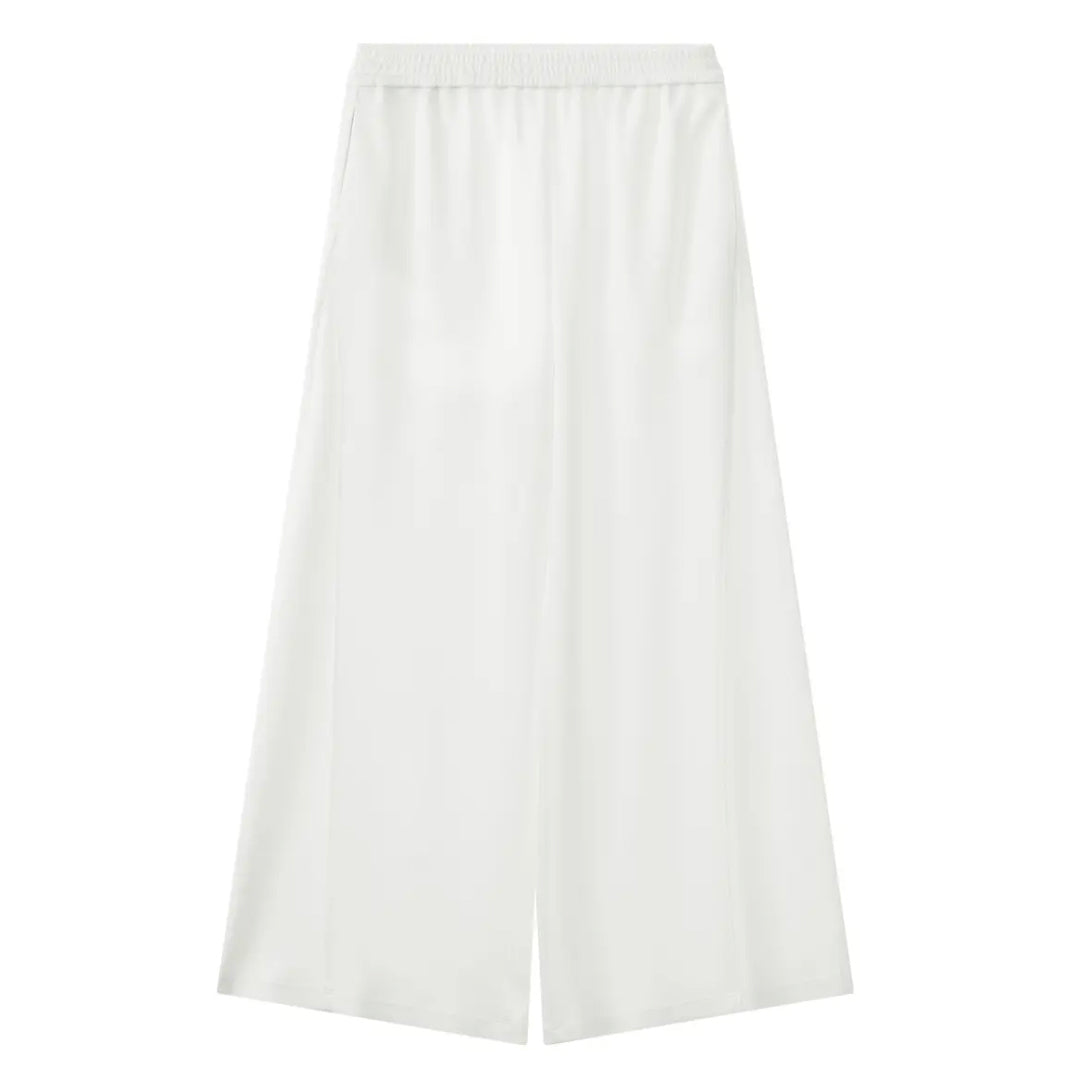 Elastic Waist Relaxed Wide-Leg Pants