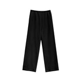 Casual Straight-Leg Pants with a French Puff Silhouette and a Soft Wool Blend