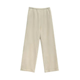 Casual Straight-Leg Pants with a French Puff Silhouette and a Soft Wool Blend