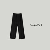 Casual Straight-Leg Pants with a French Puff Silhouette and a Soft Wool Blend