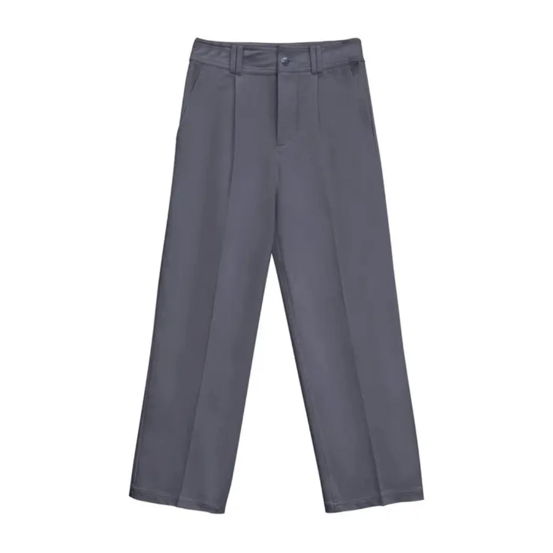 Center-Seam Nine-Length Straight-Leg Commuter Pants