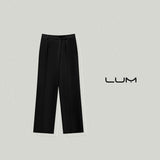 Structured Layered Irregular Design Suit Wide-Leg Pants